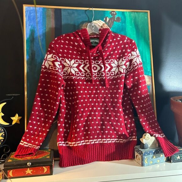American Eagle Outfitters Red and White Christmas Turtleneck Sweater XS - Picture 1 of 14